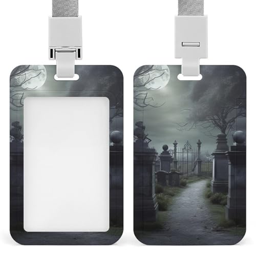Creepy Cemetery ID�o�b�W�z���_�[ �i�[�� �������������[�h�t�� �h����s�J�[�h�N���b�v �o�b�W �l�[���^�O �c�^�J�[�h�v���e�N�^�[�P�[�X �Ō�t�p