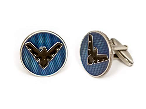 SharedImagination Nightwing Cufflinks, Justice League Logo Tie Clip, DC Comics Batman vs Superman Tie Tack Jewelry, Teen Titans Robin Cuff Links Link Wedding Party Gift, Avengers Groomsmen Gifts
