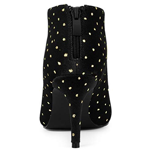 Allegra K Women's V Cutout Pointed Toe Heel Ankle Boots4