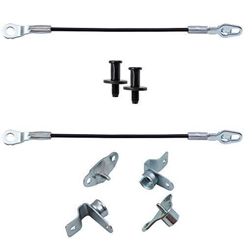 Brock Replacement 8 Pc Set Inner & Outer Tailgate Hinged Cables and Striker Bolts Kit Compatible with 99-07 Silverado Sierra H2 Pickup Truck 15078746