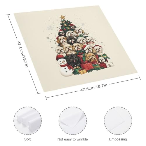Servilletas de Navidad de Shih Tzu para decorar tu mesa navideña y comedor 3
