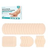 Moleskin Blister Tape Pads for Feet - Promifun 32ct of 4 Shapes Blisters Bandages for Foot, Toe, Heel,Finger - Mole Skin Patch Stickers for Shoe, Callus, Bunion Prevention & Recovery - Beige