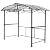 Grill Gazebo 8x5 Ft, Outdoor Patio Canopy, BBQ Shelter with Steel Hardtop and Side Shelves, Black