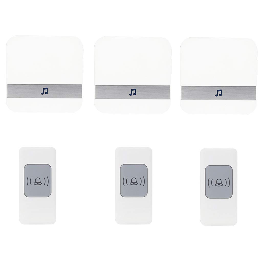 Campanello Senza Fili Impermeabile, Adatto per Ufficio/casa Campanello Senza Fili Digitale AC con Telecomando, 52 Musica polifonica/4 Livelli di Regolazione del volume/30,Bianco