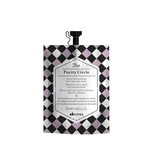Davines The Purity Circle, Revitalizing Detox Mask for Scalp & Hair - Removes Pollution & Impurities with Bamboo Charcoal & Matcha Tea - Deep Cleansing Antioxidant Treatment, 1.69 Fl Oz