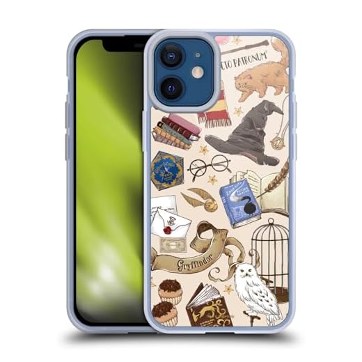 Head Case Designs Officially Licensed Harry Potter Hogwarts Pattern Deathly Hallows XXXVII Soft Gel Case Compatible with Apple iPhone 12 Mini