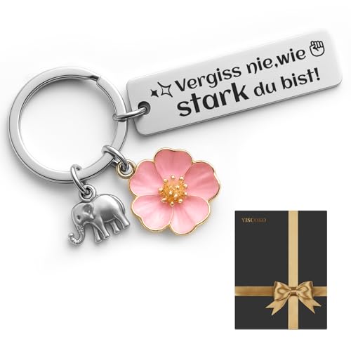 YISCOKO Geschenke für Frauen geburtstagsgeschenk für frauen Geschenk Schlüsselanhänger mit Gravur Gute Besserung Geschenke Mama Schwester Kollegin Geburtstagsgeschenk.