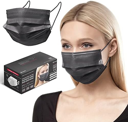 HARD 50 pieces Medical Face Masks, Made in Germany, Type IIR, CE certified EN14683, BFE three layers 99,78% protective surgical masks, disposable face masks - Adults - Blue