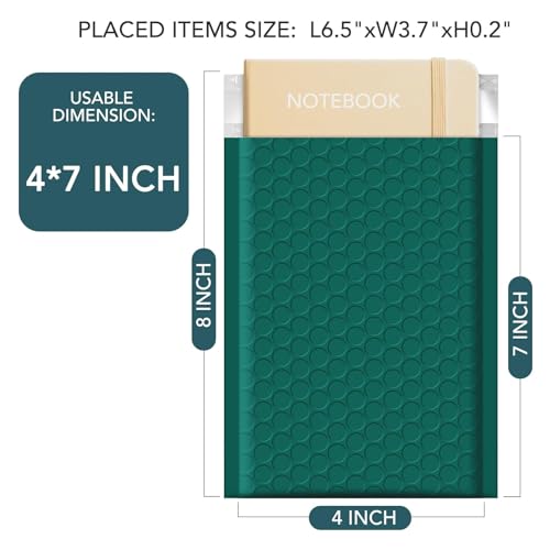 Image of Metronic Bubble Mailers 800 Pack 4x8 Inch Padded Envelopes Forest Green