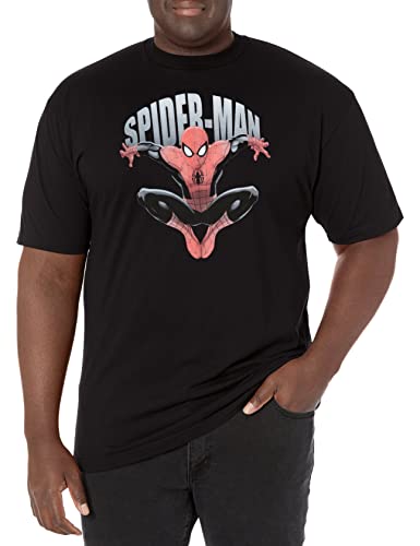 T-shirt Spiderman homme noir XL Tall résolvant le problème des hauts trop courts