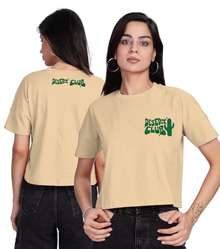 Image of SHODOX Women's 100% Cotton Regular Fit Printed Half Sleeve T Shirt Casual Summer Wear Soft Breathable Top Daily Comfort Style