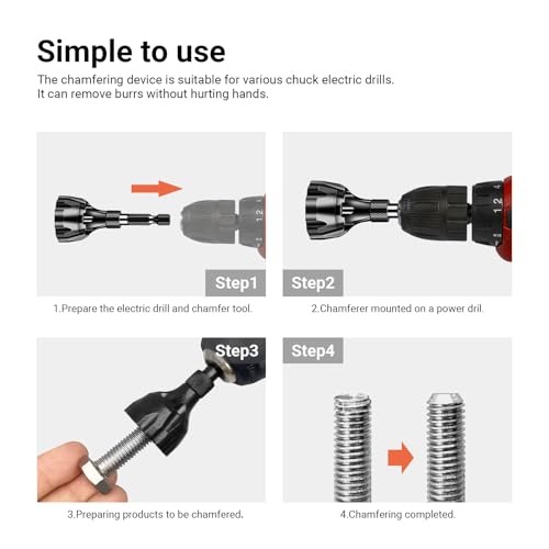 2 Stück Fasenwerkzeug Externes, Stahl Sechskantschaft Entgraten Fasenwerkzeug 3-20mm 5-25mm Abnehmbar Entgratwerkzeug Entgrater Metall mit Spanabfuhrlöchern für Kupfer Messing Holz