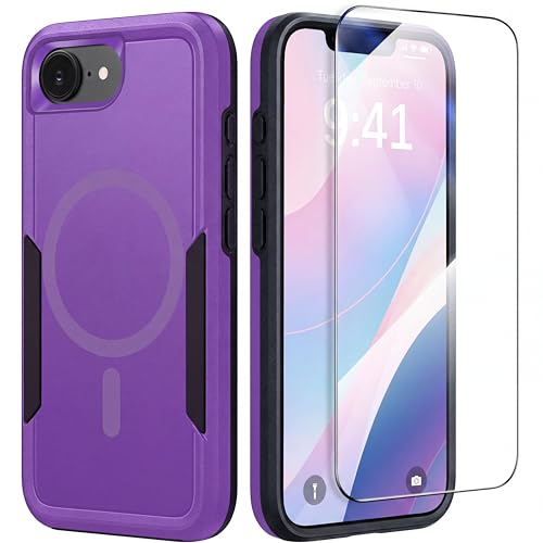 MZHGXKI Protective Case for iPhone 17e [with Screen Protector], Purple