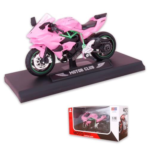 QYJMLH Modelo De Motocicleta De SimulacióN,Moto De Juguete para NiñOs,Motocicleta Juguete Adecuado para Niños,Adornos Decorativos de Pastel Regalos De Fiesta(Rosa)