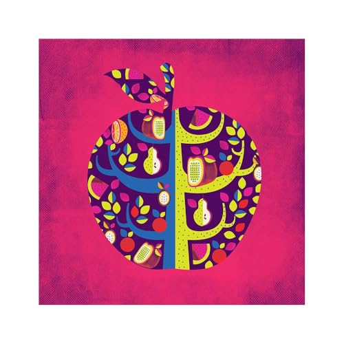 Image of Chumbak Square Archival Paper Small Square Apple Art Print with Frame
