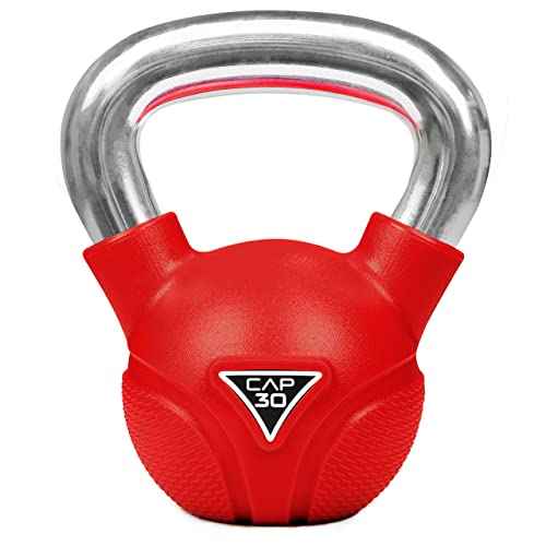 WF Athletic Supply Color PVC Coated Kettlebell with Chrome Handle, Kettlebell Sets for Home Gym, Great for Cross Training, Swings, Body Workout and Muscle Exercise, Kettlebell Weights Available from 10 lb to 35lb