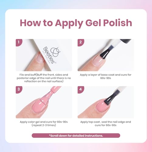 Image of Beetles Gel Nail Polish Kit with U V Light - 16 Pcs 8 Color Gel Polish Starter Kit Pink Nude Purple Grey Glitter Color Gel and Base & Top Coat Soak Off DIY Kit Manicure Gifts for Women
