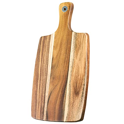 Acacia Wood Cutting Board With Handle - Evnsix Wooden Chopping Board For Meat, Bread, Vegetables,Fruits,Cheese Serving Boards, Decorative Charcuterie Boards Kitchen Countertop #TOP4