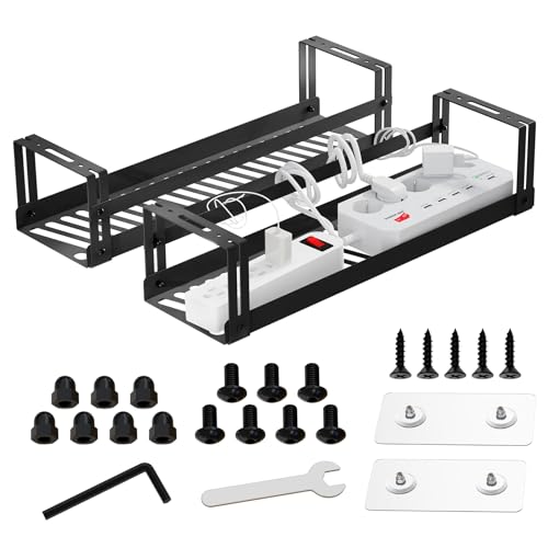 PAVSTINE Under Desk Cable Management Tray 2-Pack,17
