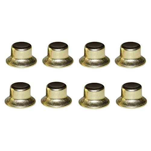 Kastlite Brass Stamped Finial 8 Pack | 1/2" Tall Brass Plated Steel | Threaded 1/4-27 | Elegant Shade Holder For Lamp Harp Tops #TOP16