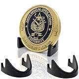 Military Challenge Coin Display Stand - Solid Metal with Anodized Finish - US Vet. Business (Two Pack Obsidian Black)