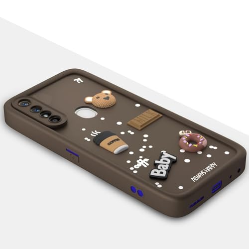 Image of Bintage Ball Bear| Donut| Milk Cake| Baby| Coffee Rubber Case Full Body & Camera Protection Back Cover Compatible for Infinix Hot 8 - Brown