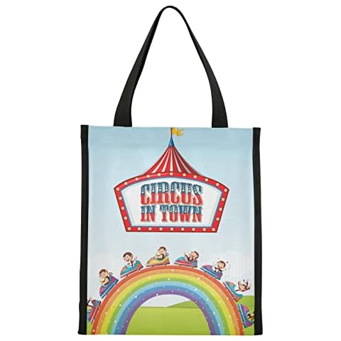 Circus Lunch Bag Reusable Insulated Waterproof Lunch Tote Bag with Aluminum Foil and Strong Handle for Work, Travel, School,Picnic Cover