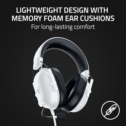 Razer BlackShark V2 X Gaming Headset: Special Edition - 50mm Drivers - Cardioid Mic - Comfortable Noise Isolating Earcups - for PC, Mac, PS5, Xbox One, Nintendo Switch via 3.5mm Audio Jack - White by Razer - Image 5