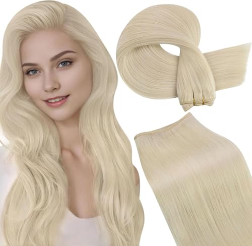 LaaVoo Tressen Echthaar Weft Extensions Echthaar