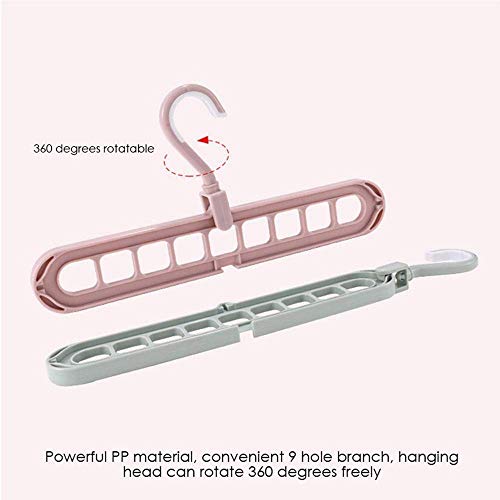 Image of Multi Hanger With Swivel Hook 9 Holes Magic Wardrobe Space Saver Folding Hangers Closet Organiser Anti-Skid Plastic 360 Degree Wet And Dry Clothes Hanger (Pack Of 6)