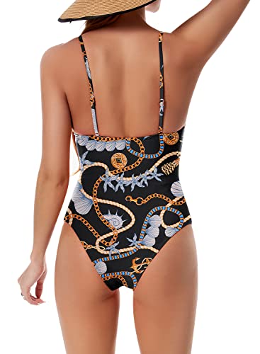 Women's Vintage Padded Push Up One Piece Swimsuits Tummy Control Bathing Suits Plus Size Swimwear Metal 2Xl #TOP3