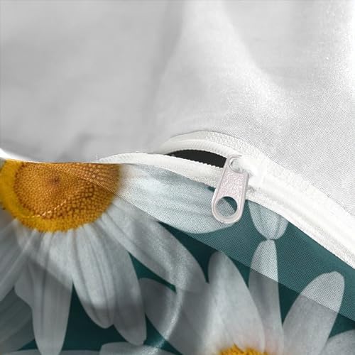 Housse de couette fermeture éclair chrysanthème lit 1 place microfibre - 8