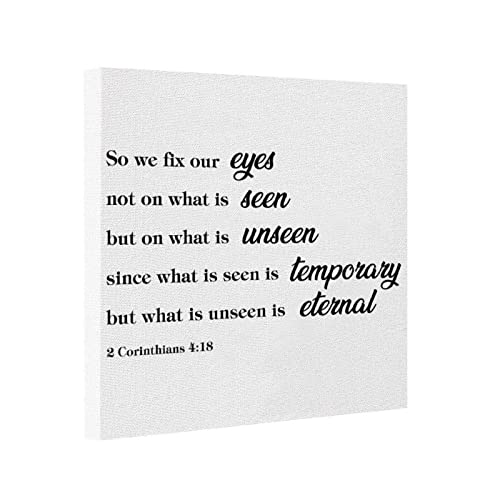Pictures Prints, So We Fix Our Eyes Not on What Is Seen, But on What Is Unseen Framed Canvas Print Wall Art Creative Window View Wall Art for Office Living Room 12x12''