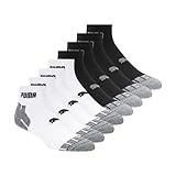 PUMA Men's 8 Pack Quarter Crew Socks, White/Grey, 10-13