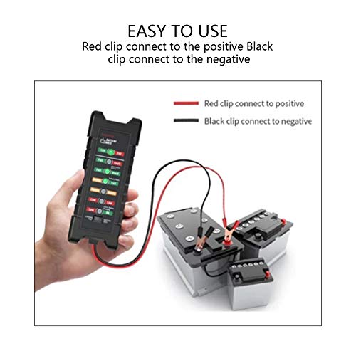 AWBLIN 12V 24V Battery/Alternator Tester, Automotive Battery Meter Car Battery Voltage Tester Analyzer