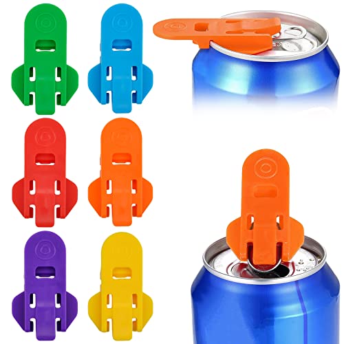 Abrelatas Manual, Sellador de Abrelatas de Colores Mezclados para Refrescos de Coque de Cerveza, Abridor de Latas de Bebida con Anillo de Lengüeta de Plástico (6 piezas) Cover
