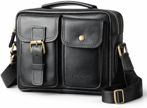 Motevia Men's Cross Body Bag 100% Genuine Leather Crossbody Bag
