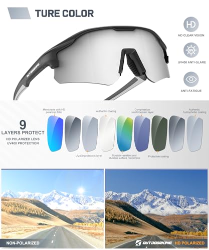 Image of Sport Polarized Sunglasses for Men and Women, Stylish and Lightweight Cycling Sunglasses with UV400 Protection