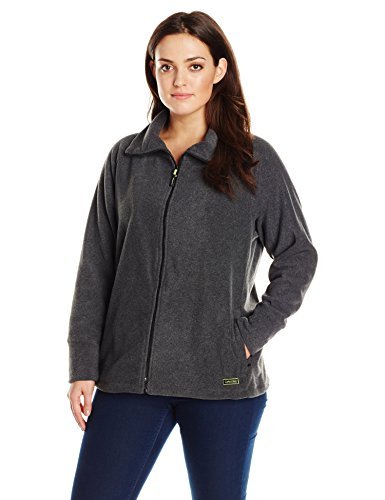 Calvin Klein Women's Plus-Size Fleece Jacket with Stand Up Collar, Slate Heather, 1X