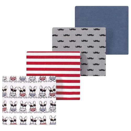 Image of Luvable Friends Little Treasure Flannel Receiving Blankets 4pk