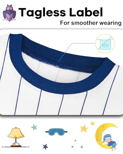 Image of DAUGHTER QUEEN Boys Pajamas 4 Pieces Long Set 100% Cotton Sleepwear Size 18 Months-12 Years