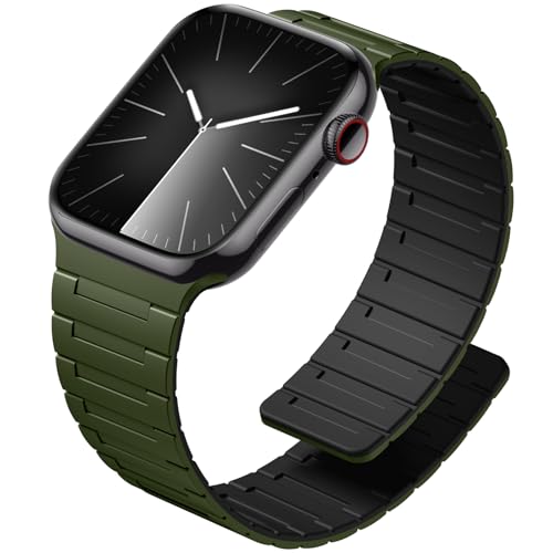 Image of SNBLK Magnetic Watchband Compatible with Apple Watch for Men 44mm 45mm 46mm 49mm 42mm 41mm 40mm 38mm Women, Silicone Sport Strong Magnet Strap for iWatch Series 11 Ultra 3 Ultra 2 Se 10 9 8 7 6 5 4 1