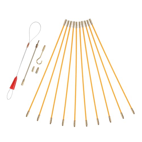 Kit de guía pasacables de fibra de vidrio de 33 cm para electricistas con 10 piezas 2