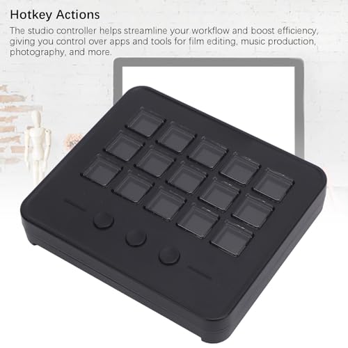 Teclado Compact Stream Studio Controller, 15 LCD Keys Stream Controller para PC OBS, Streaming Keybo