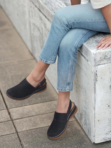Image of TEMOFON Shoes for Women Clogs Sandals: Comfortable Closed Toe Wedge Shoes Sling-Back Walking Mules with Arch Support