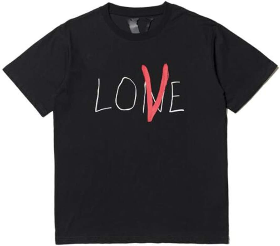 YYWan Vlone Life Love Letter Printing Short-Sleeved T-Shirt Men/Women Couple