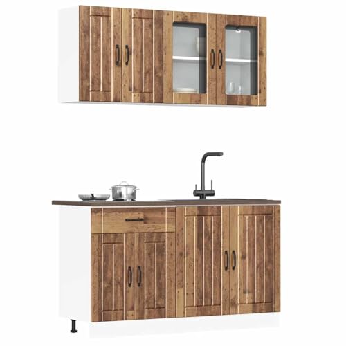 Gecheer Mueble Cocina Kalmar Madera Vieja 4 pzas Madera contrachapada