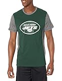 NFL New York Jets Men's T-Shirt Raglan Block Short Sleeve Tee Shirt, Small, Green (JTM2090A)