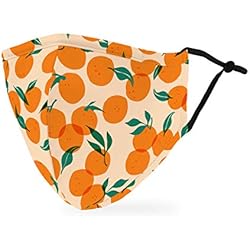 WEDDINGSTAR 3-Ply Adult Washable Cloth Face Mask Reusable and Adjustable with Filter Pocket - Orange