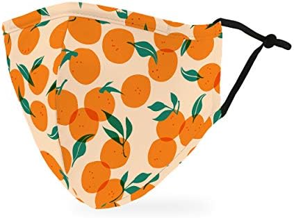 WEDDINGSTAR 3-Ply Adult Washable Cloth Face Mask Reusable and Adjustable with Filter Pocket - Orange